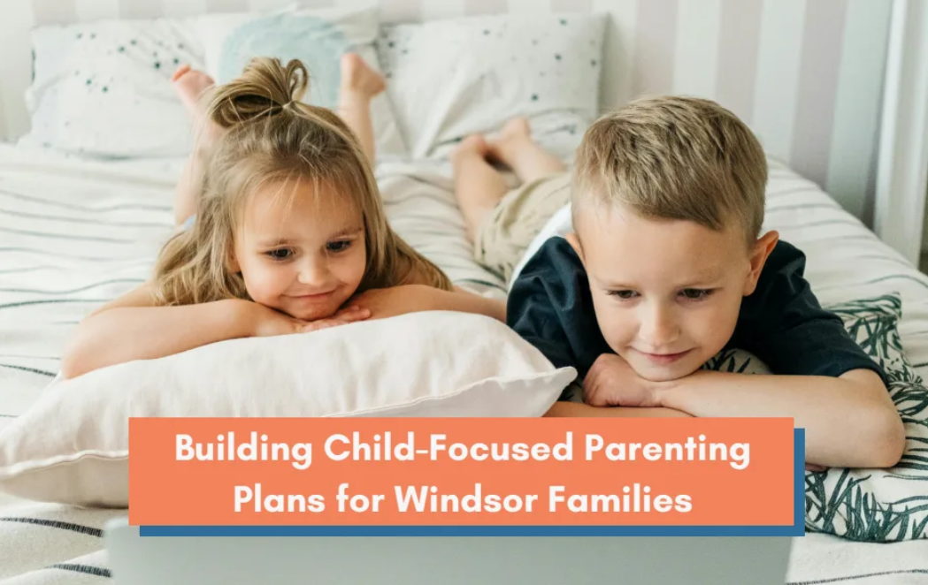 Happy siblings hugging, representing child-focused parenting plans and family mediation support