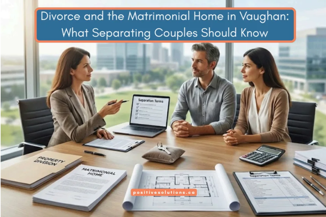Divorce mediation support in Vaughan, Ontario for matrimonial home and property division agreements