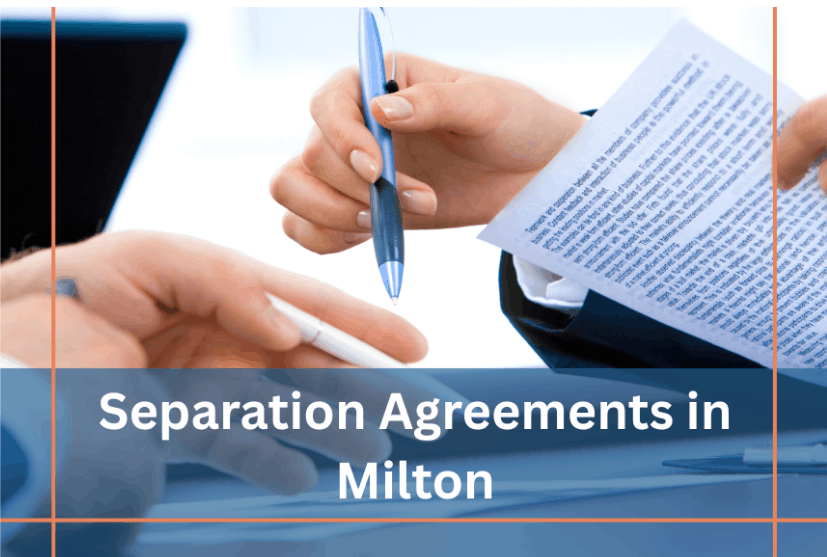 Couple in Milton reviewing a streamlined separation agreement with a family mediator